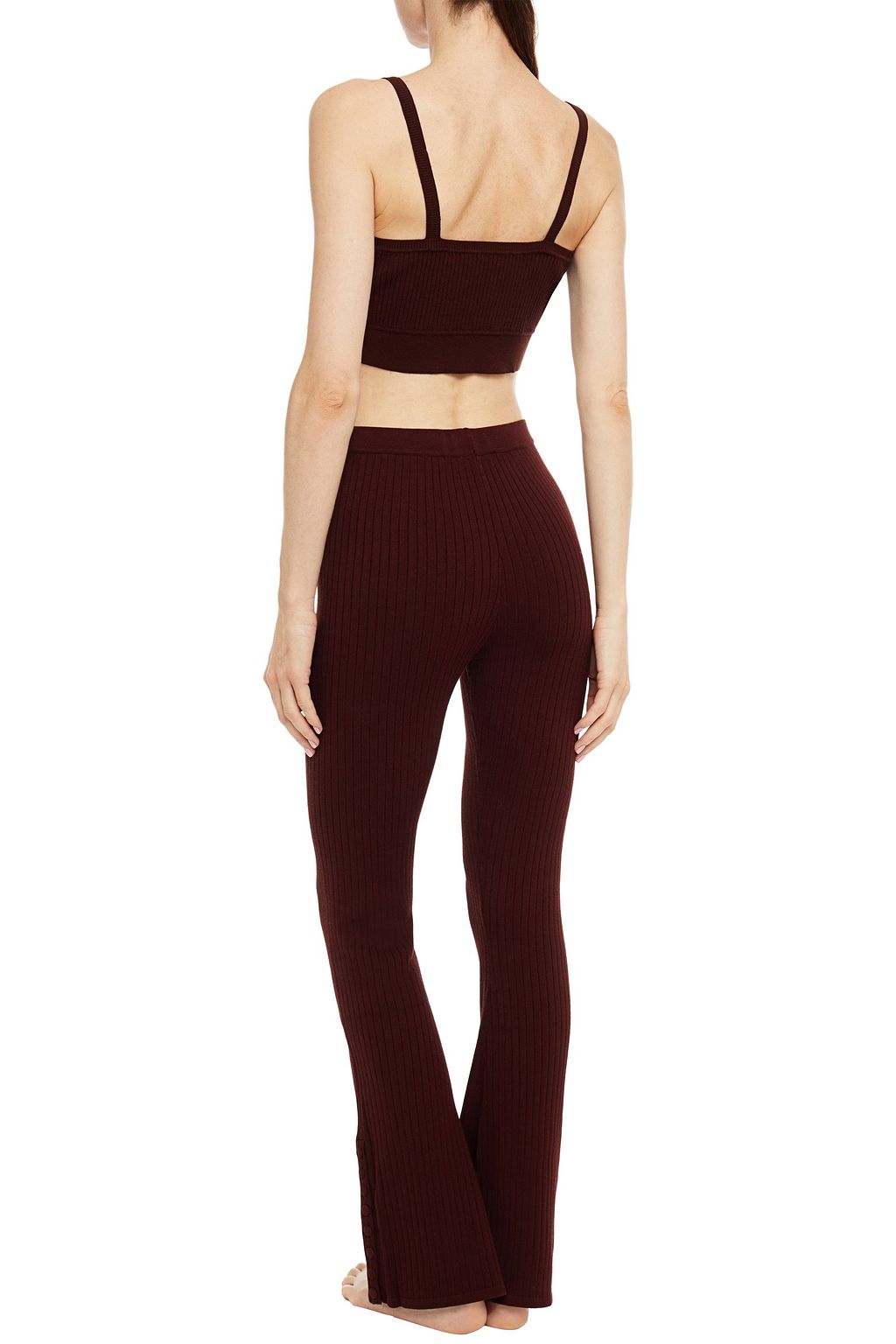 LIVE THE PROCESS Ribbed-knit sports bra