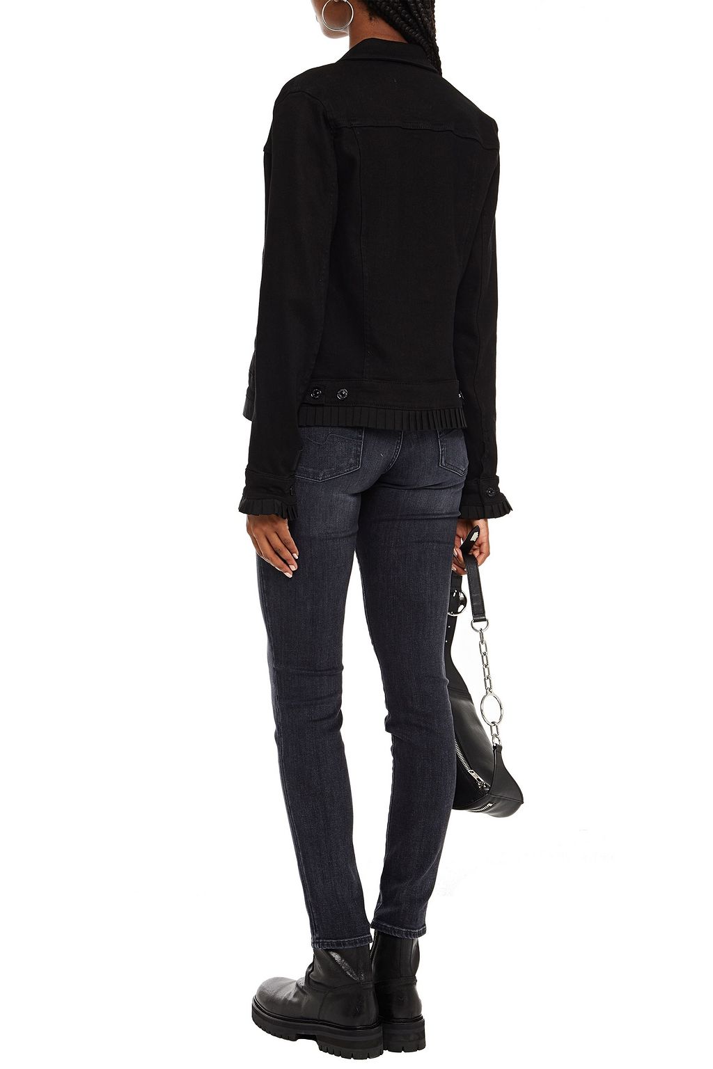 7 FOR ALL MANKIND Modern Trucker grosgrain-trimmed denim jacket