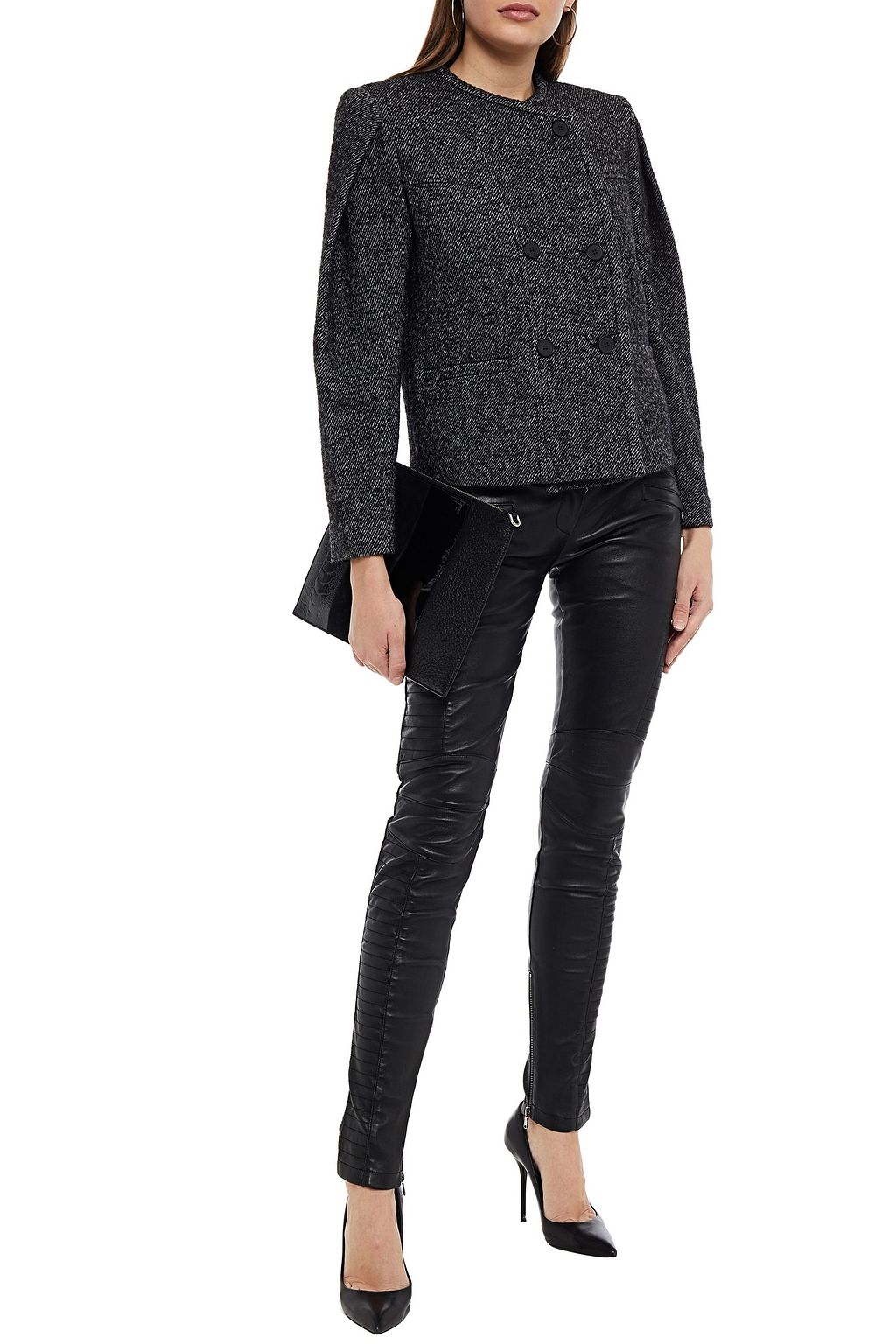 IRO Doppelreihige Jacke aus Tweed aus einer Wollmischung