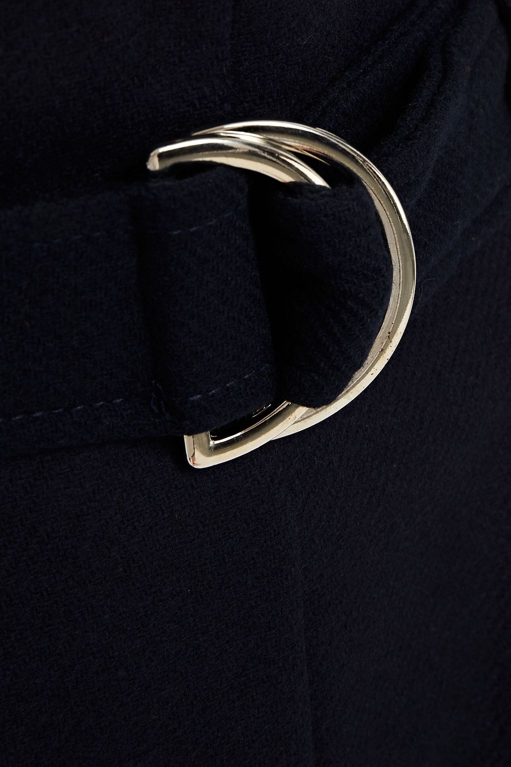 GANNI Shorts aus Twill aus einer Wollmischung mit Gürtel und Falten