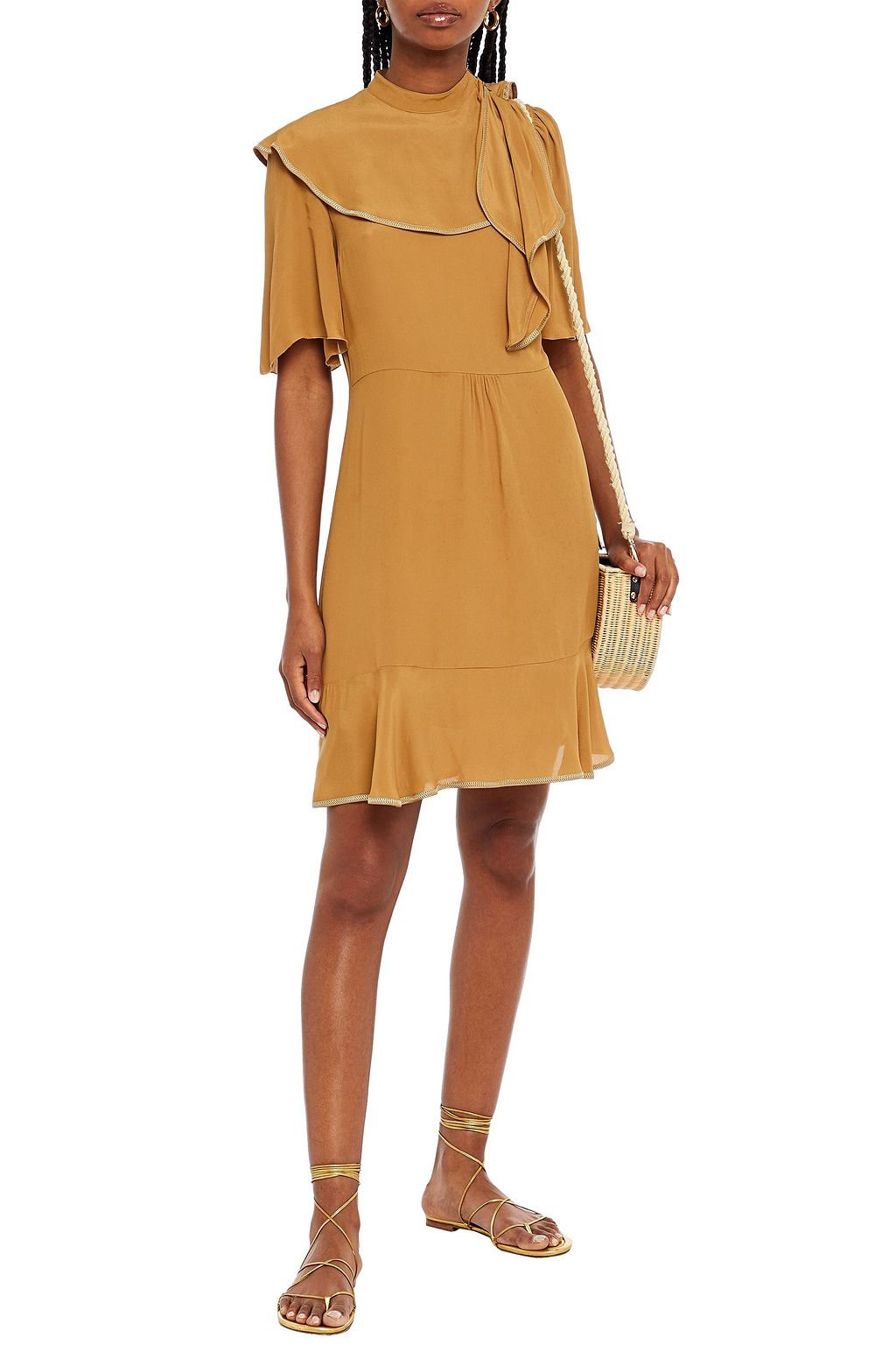 SEE BY CHLOÉ Gathered silk crepe de chine mini dress