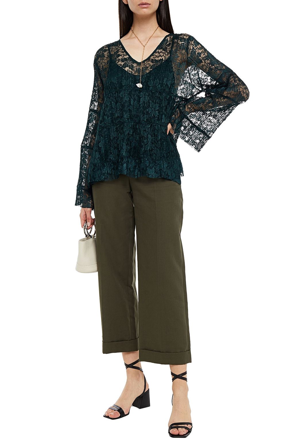 SEE BY CHLOÉ Plissé-lace top