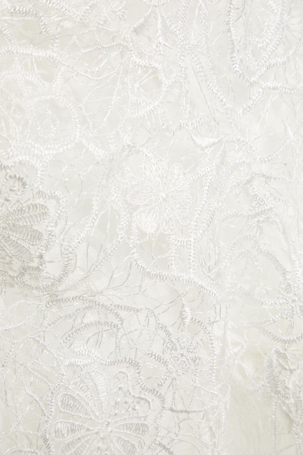 LEO LIN Cropped guipure lace top