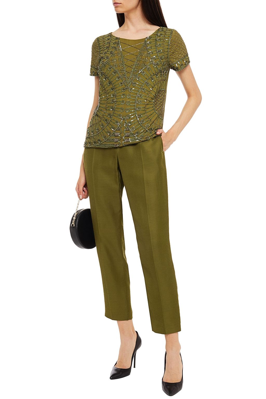 PIERRE BALMAIN Embellished tulle top