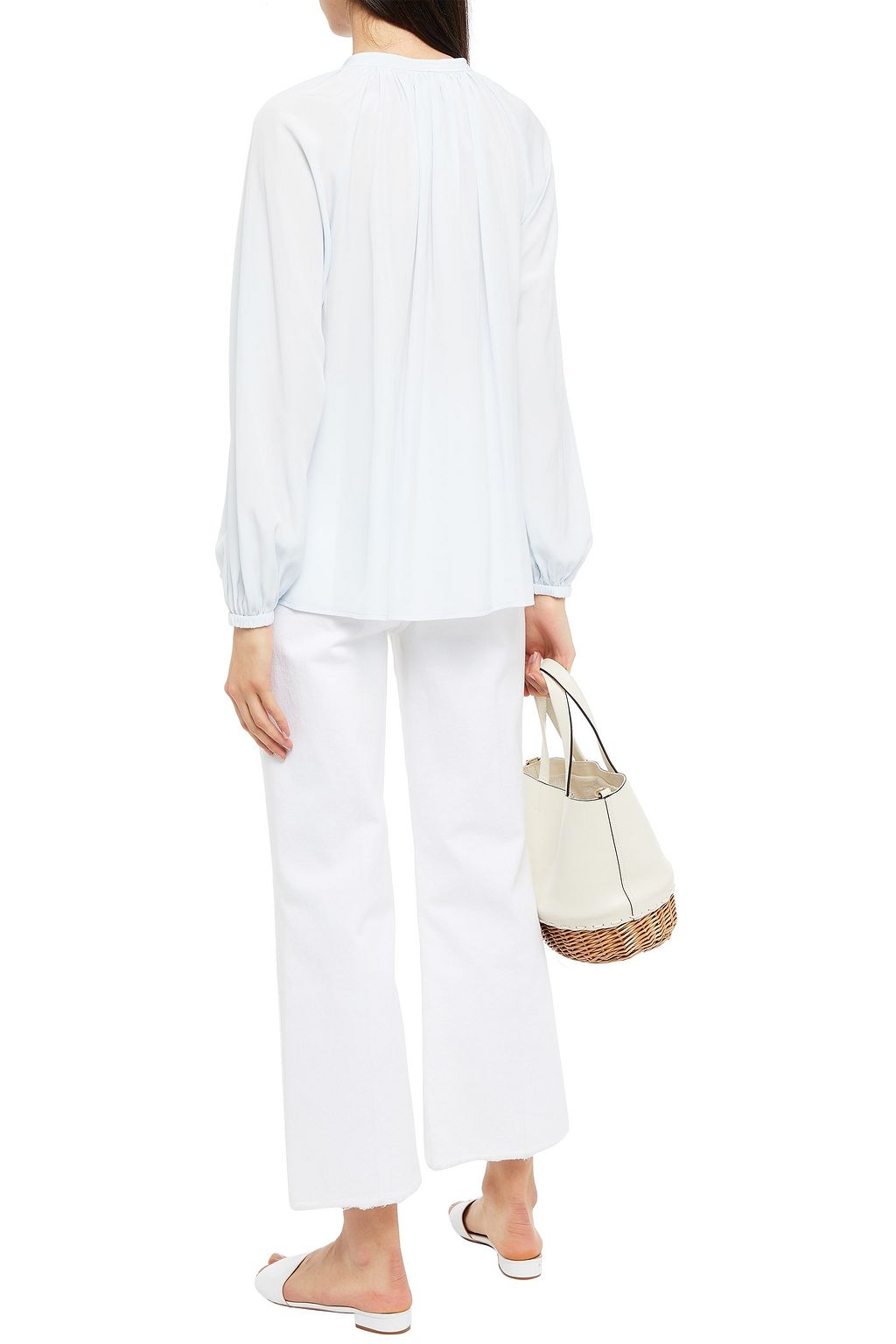 A.L.C. Delphina gathered voile blouse