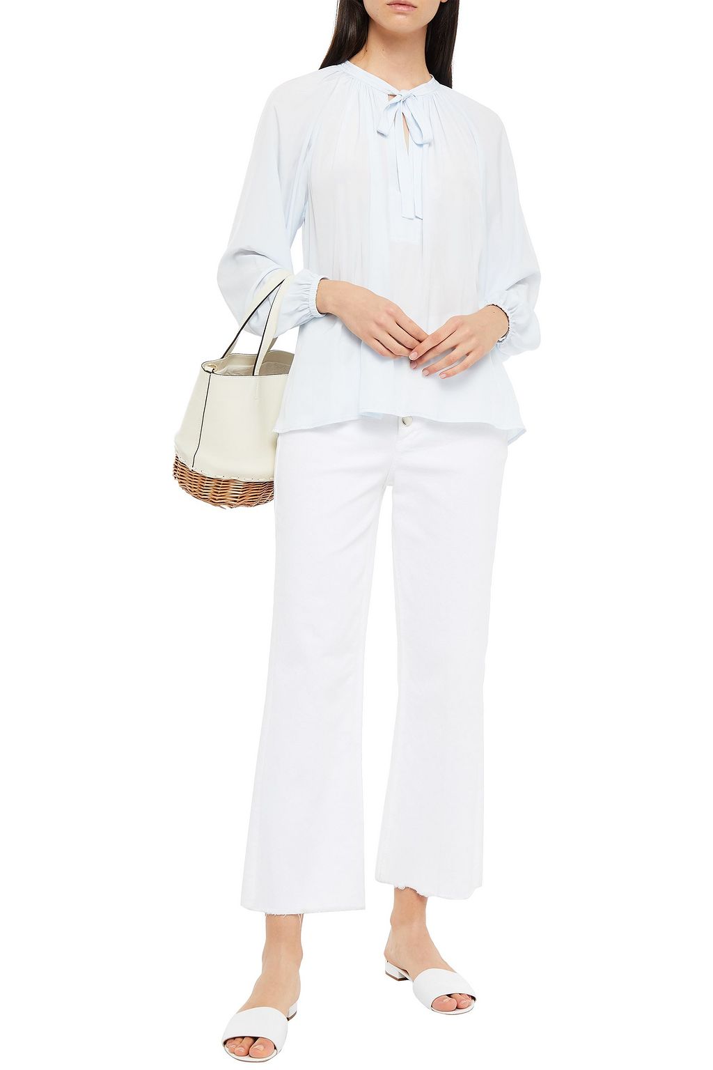 A.L.C. Delphina gathered voile blouse