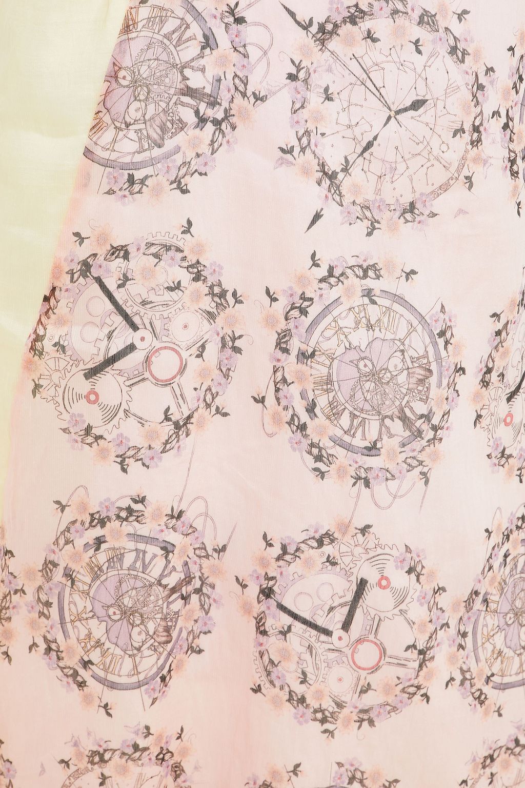 LEO LIN Paneled printed organza midi dress