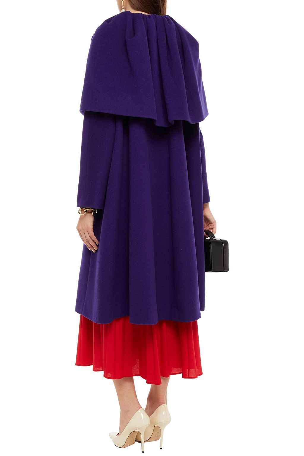 purple cape coat