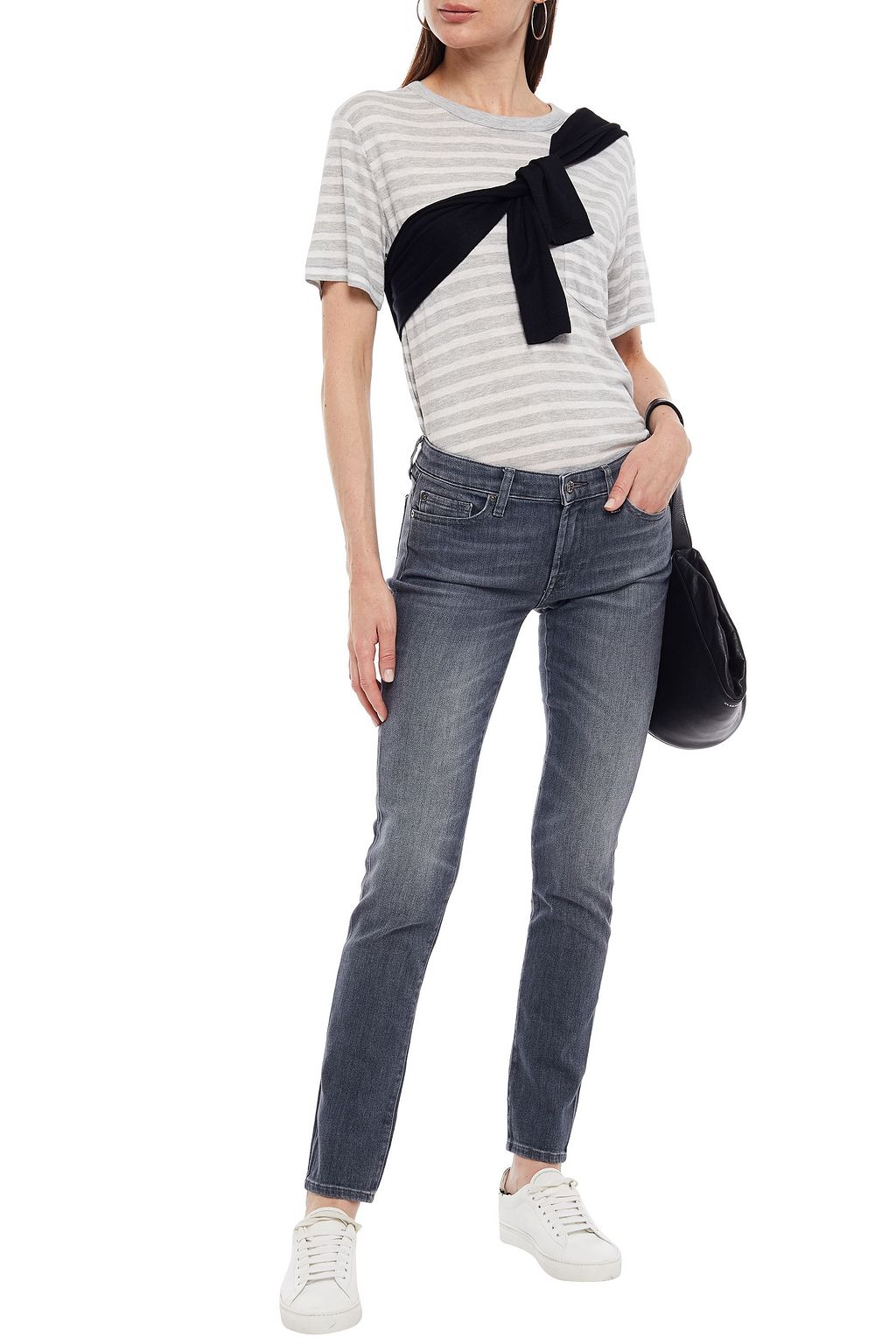 7 FOR ALL MANKIND Mid-rise slim-leg jeans