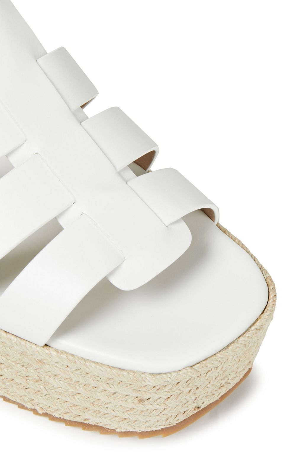 MICHAEL KORS COLLECTION Cutout leather espadrille platform sandals