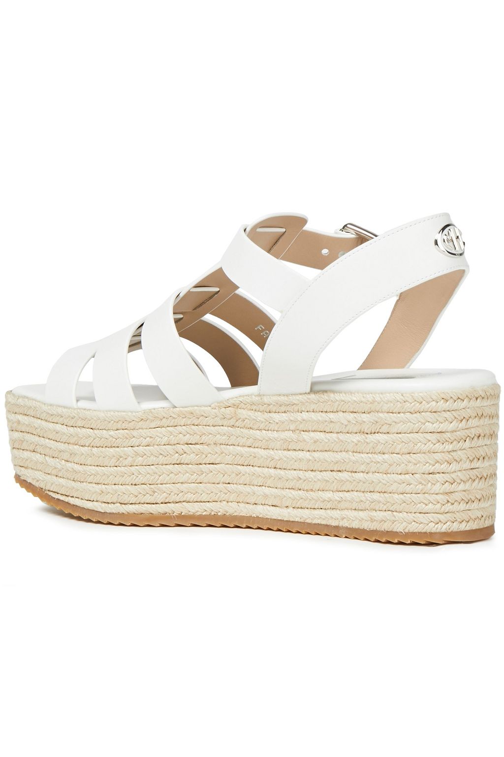 MICHAEL KORS COLLECTION Cutout leather espadrille platform sandals