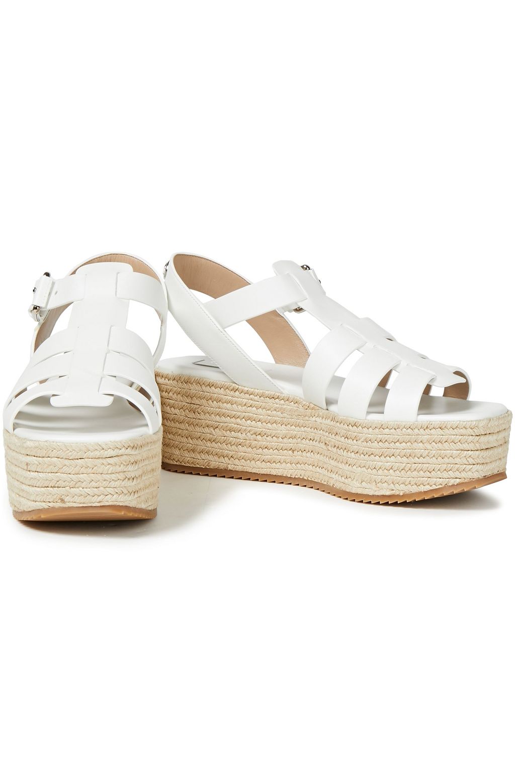 MICHAEL KORS COLLECTION Cutout leather espadrille platform sandals