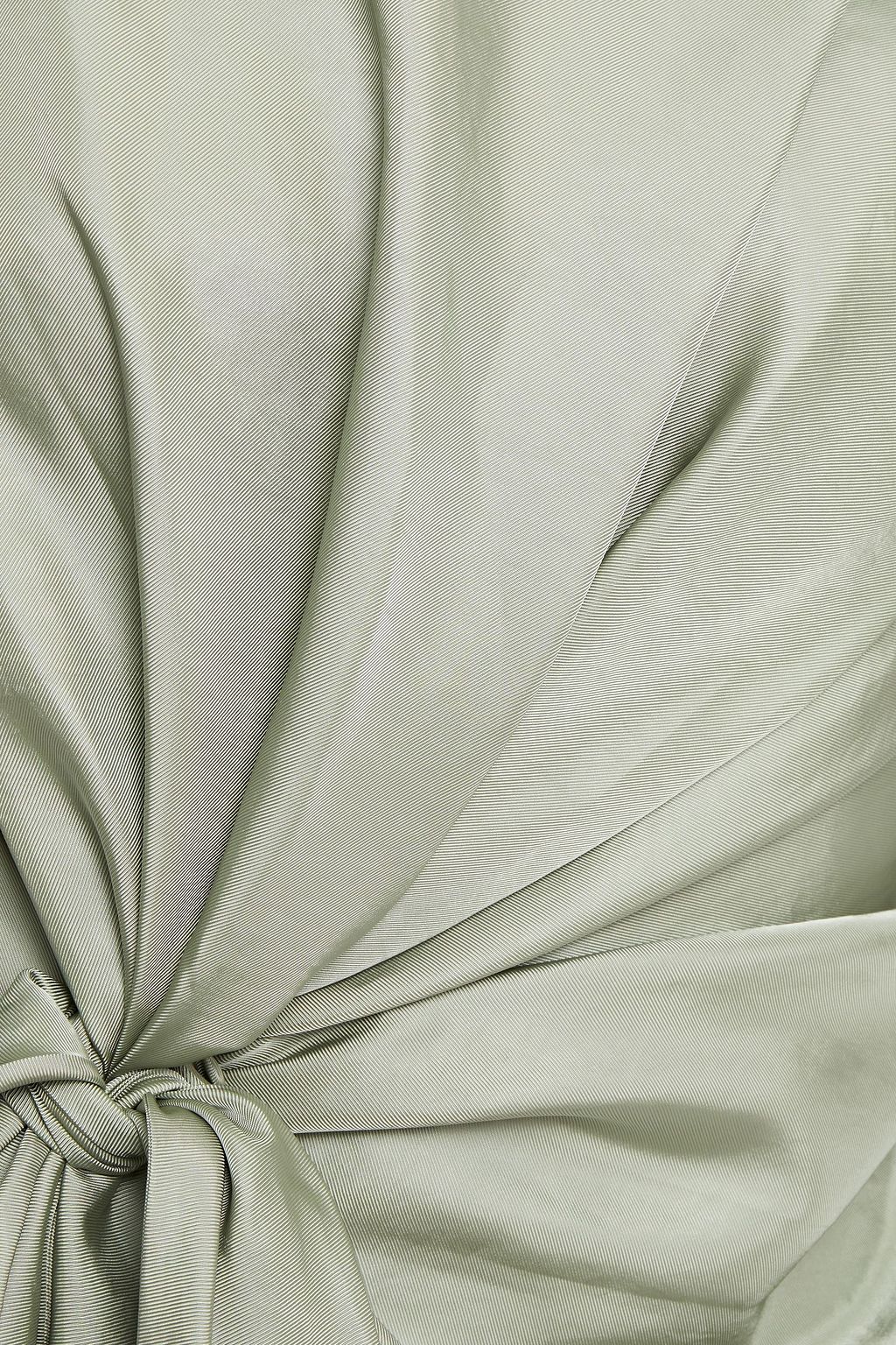 LEO LIN Ruched satin-twill mini dress
