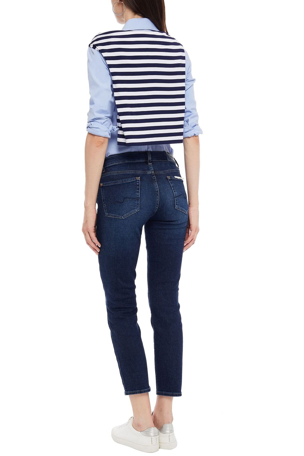 7 FOR ALL MANKIND Cropped mid-rise slim-leg jeans