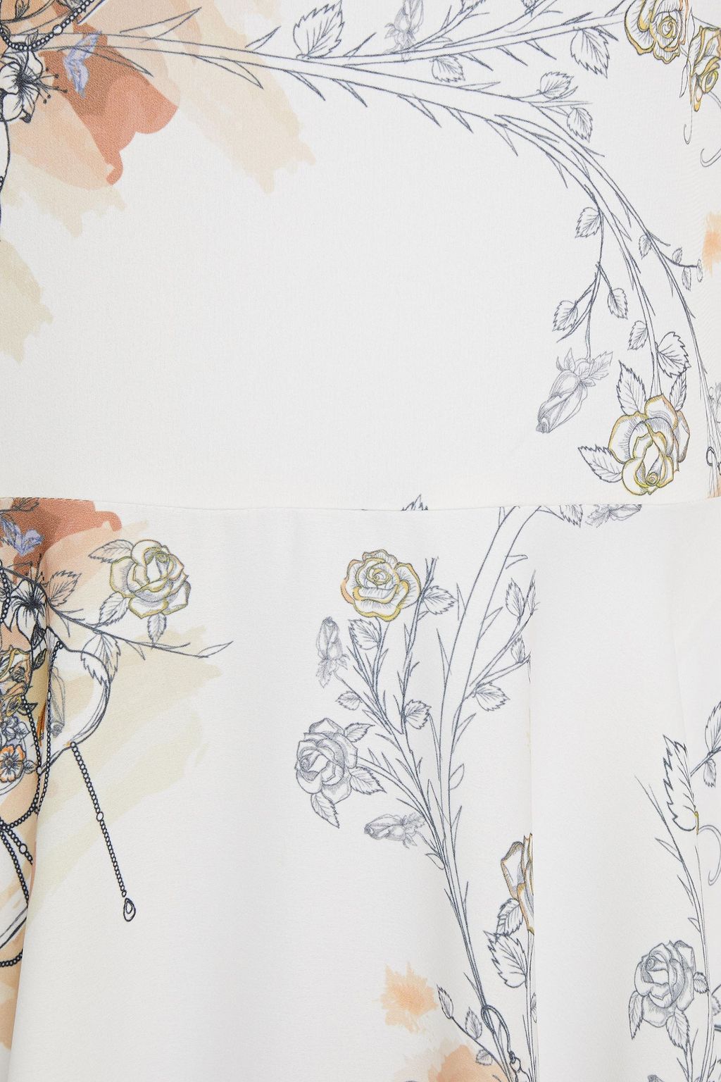 LEO LIN Aither asymmetric floral-print satin-crepe dress