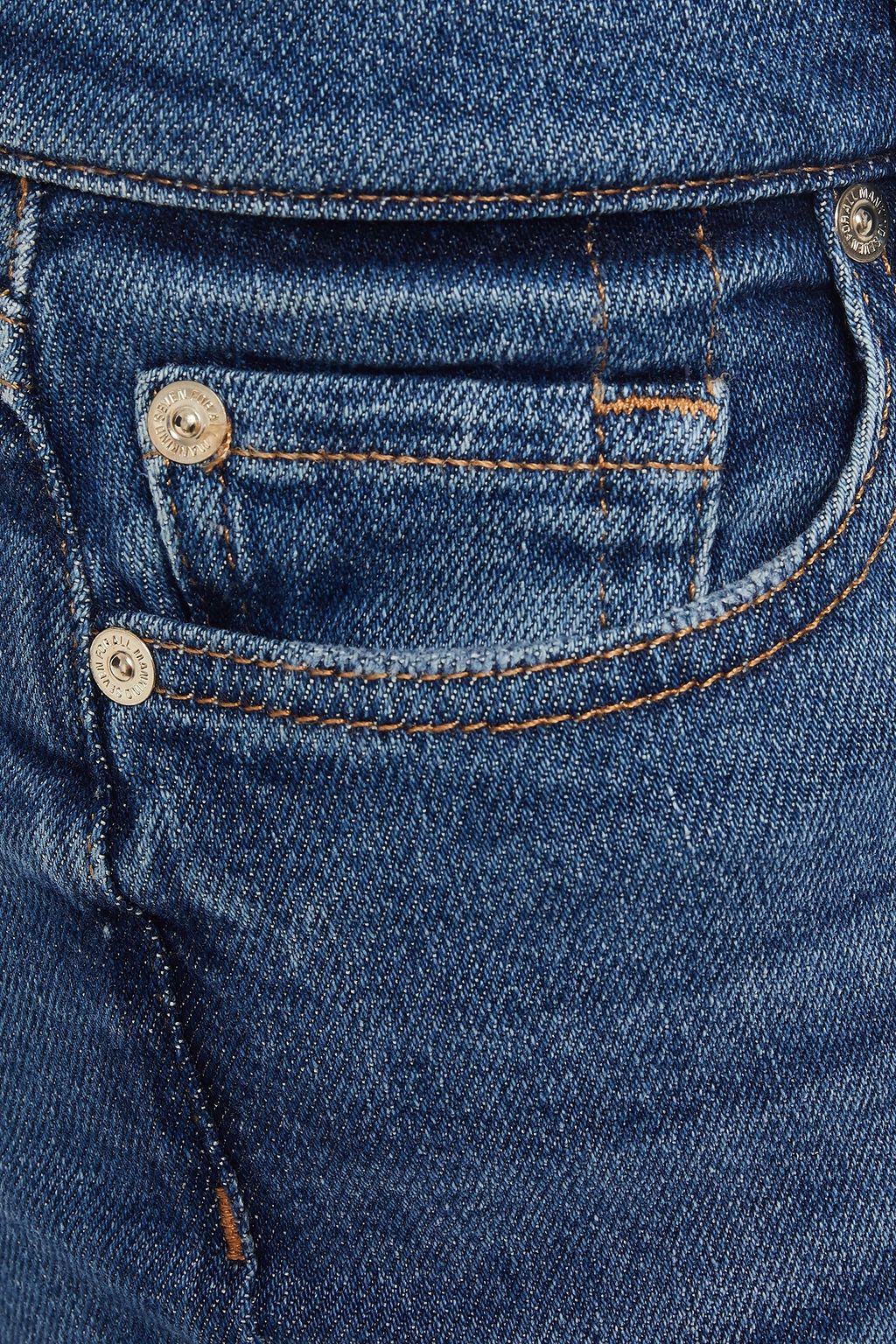 7 FOR ALL MANKIND The Skinny Crop distressed mid-rise skinny jeans