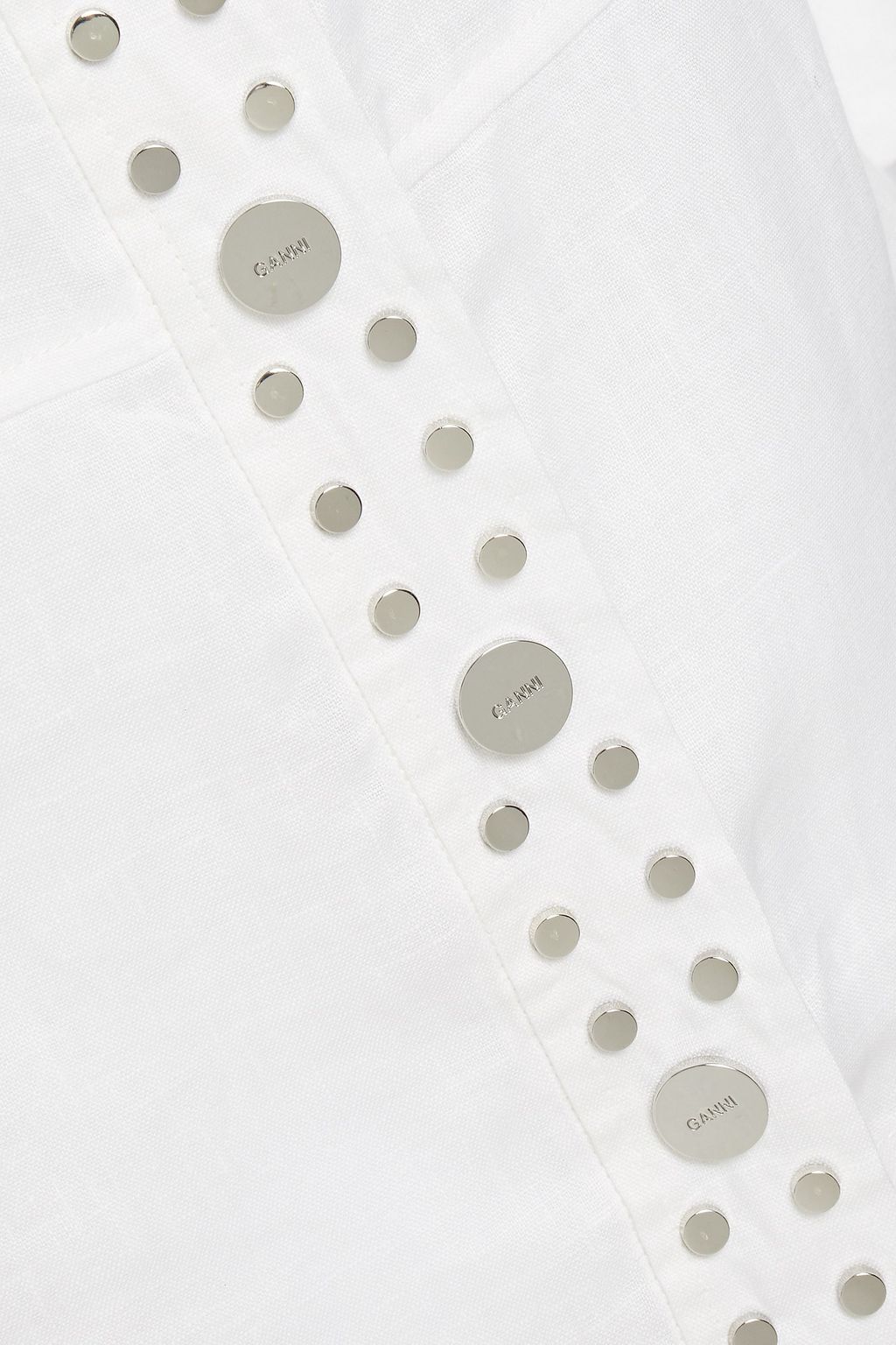 GANNI Studded linen shirt