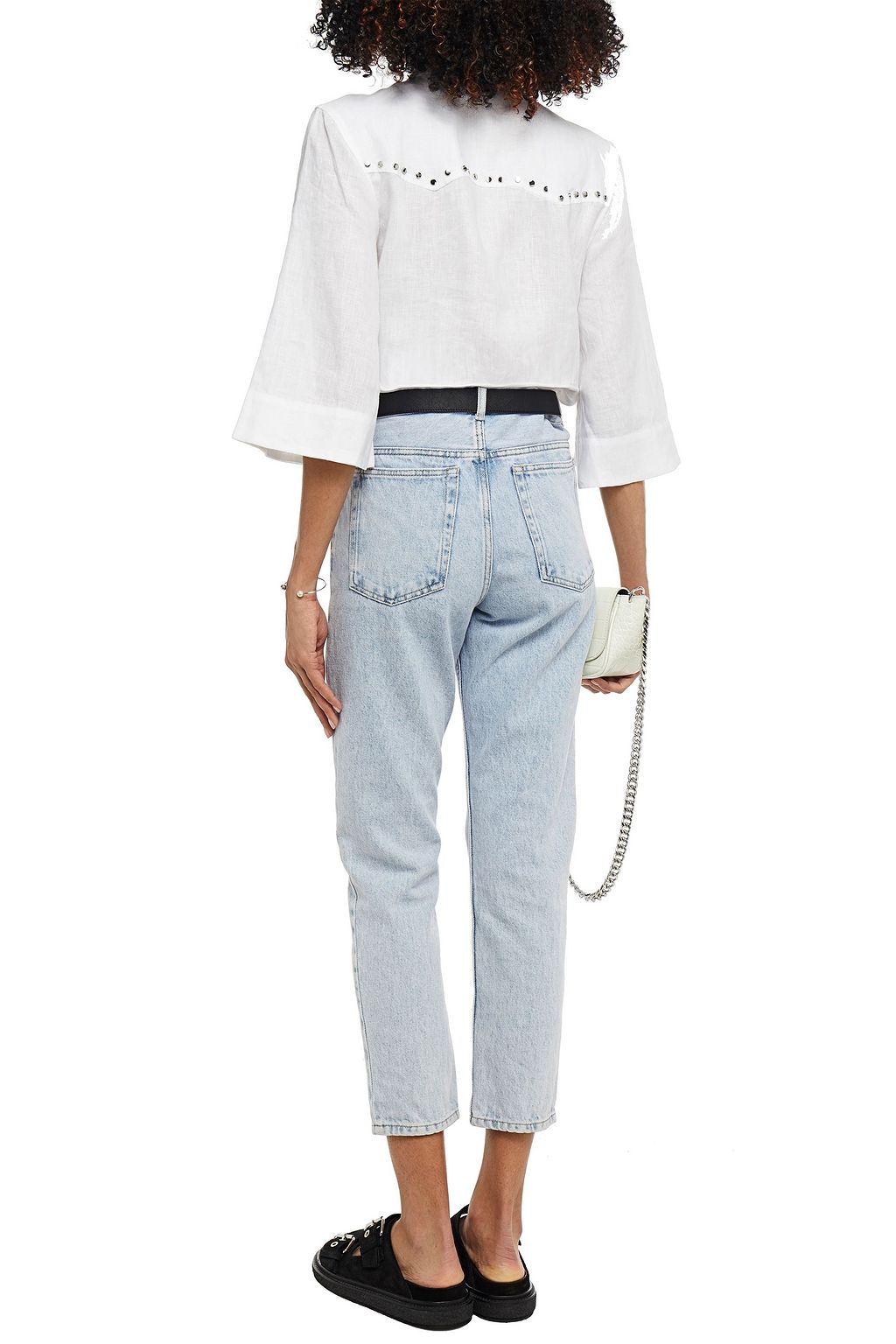 GANNI Studded linen shirt