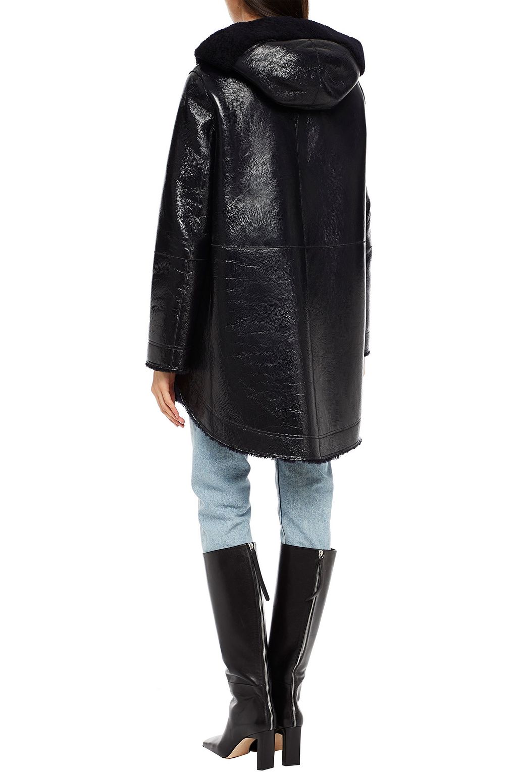 YVES SALOMON Reversible shearling hooded coat