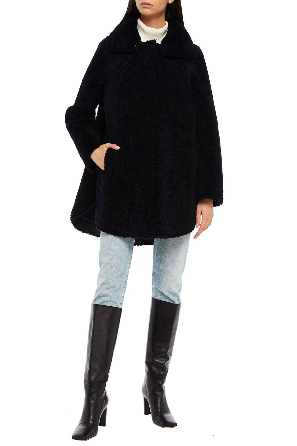 YVES SALOMON Reversible shearling hooded coat