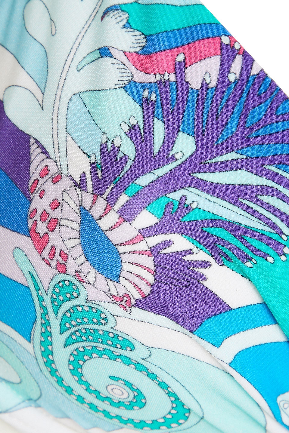 MAISON LEJABY AQUATIQUE KNOTTED PRINTED BIKINI TOP 3074457345626735459