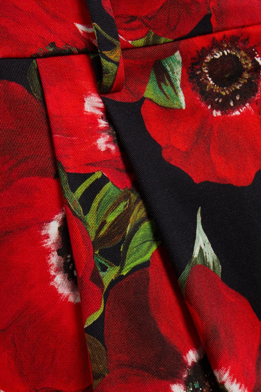 DOLCE&GABBANA Pleated floral-print cotton-blend tapered pants