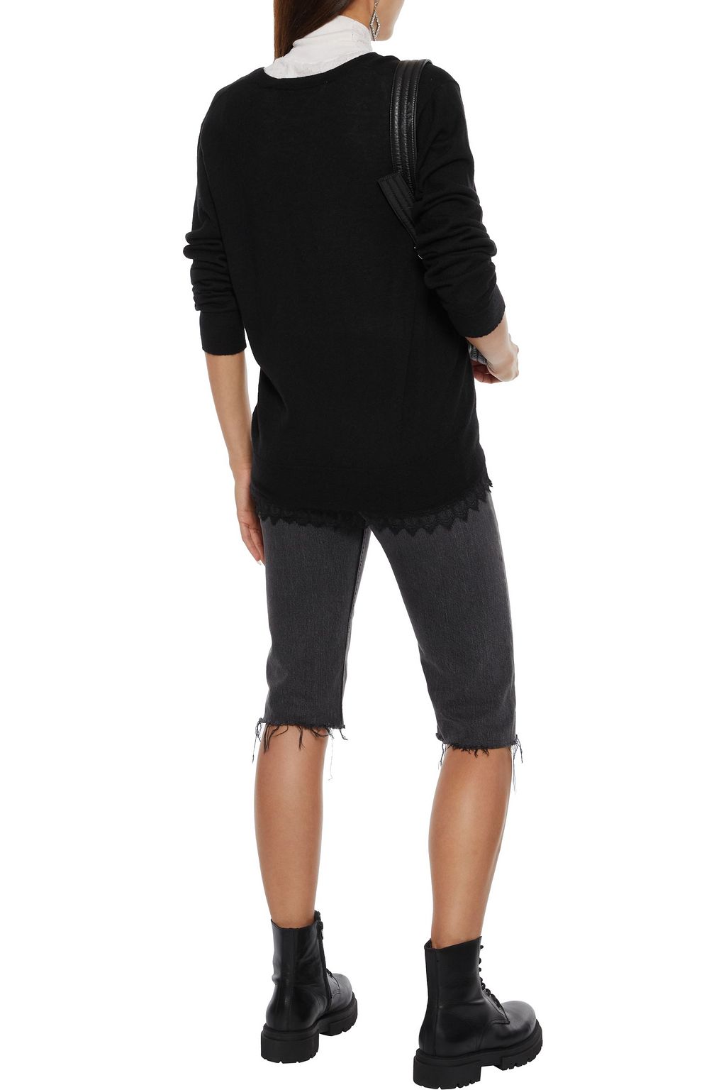 IRO Sophya lace-trimmed cashmere sweater
