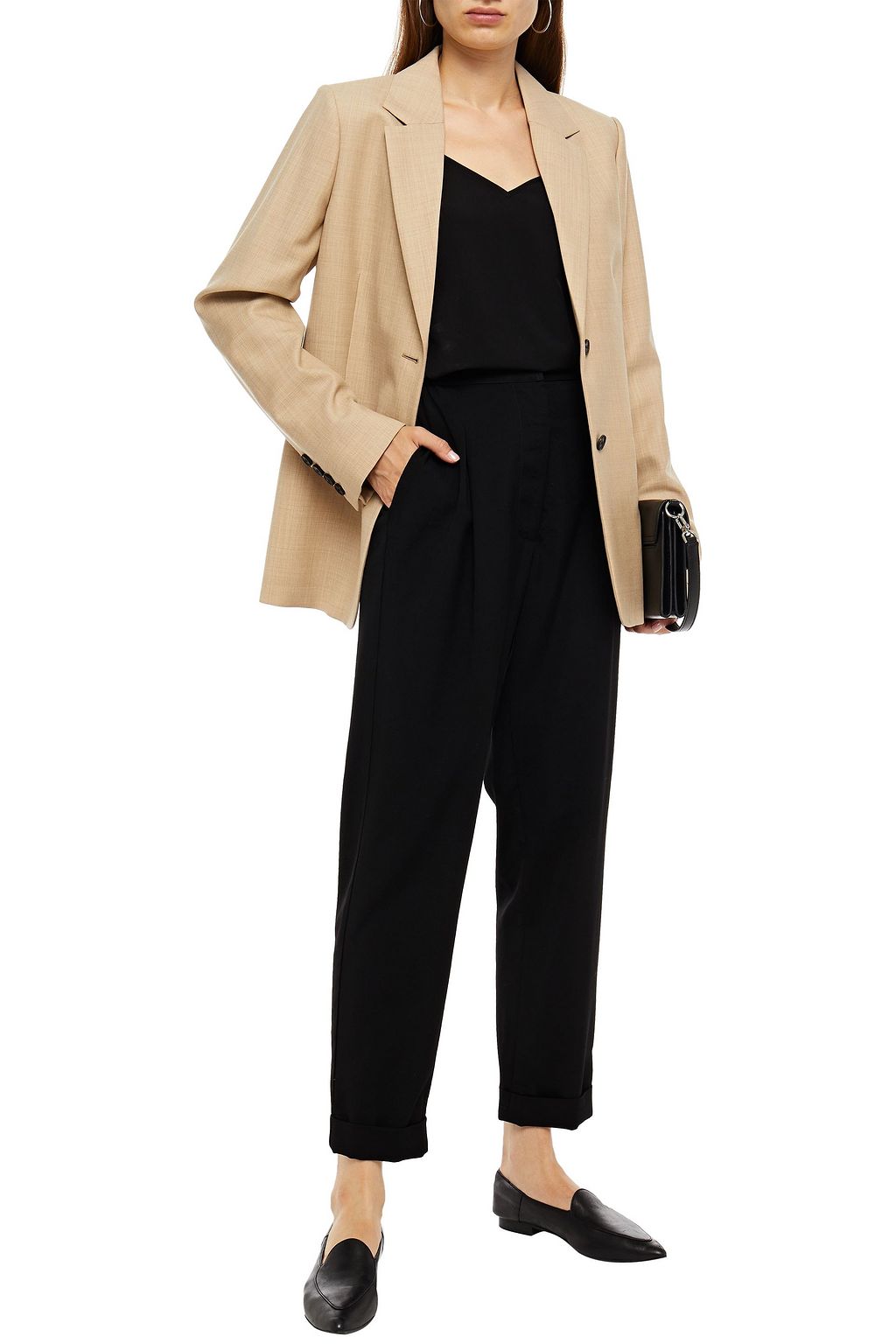 GENTRYPORTOFINO Cropped wool-twill tapered pants