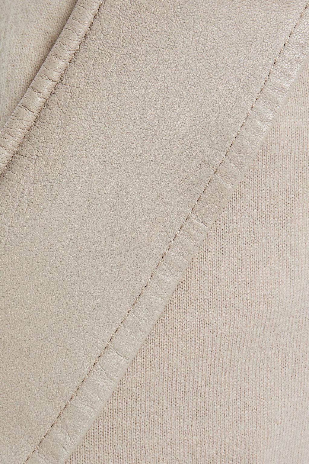 GENTRYPORTOFINO Leather-trimmed wool tapered pants