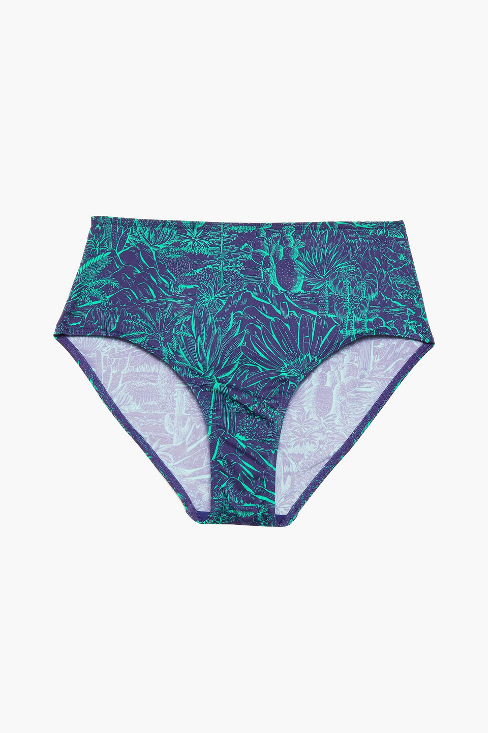 Maison Lejaby Sierra Nevada Printed High-rise Bikini Briefs In Navy