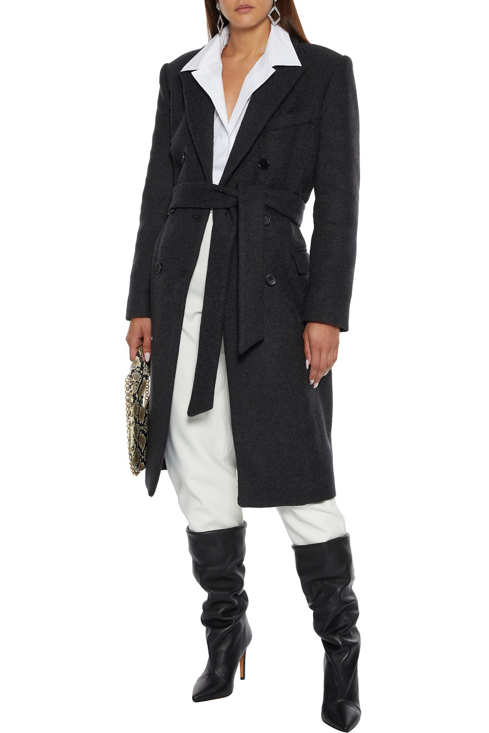 double breasted belted coat