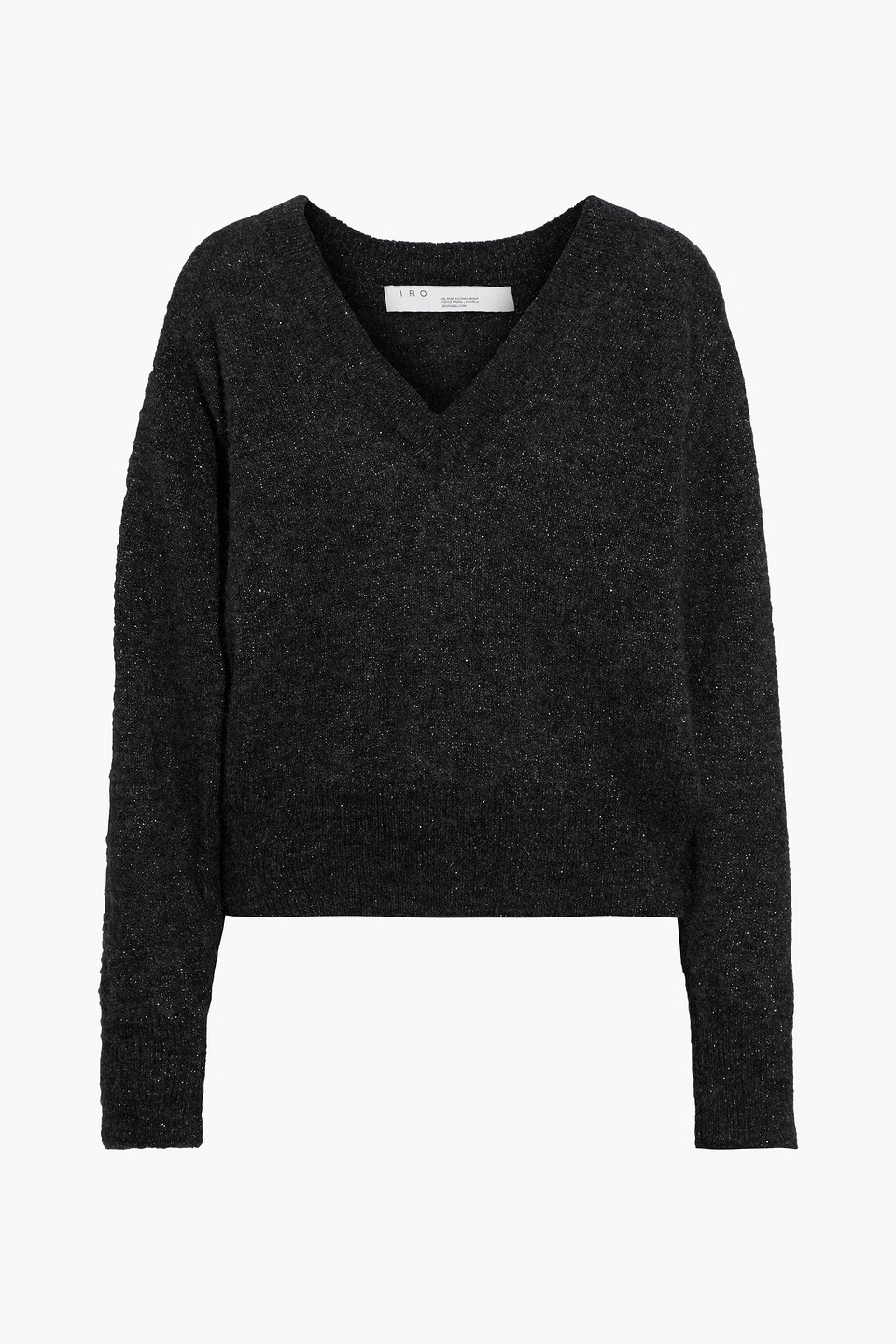iro - dustie metallic alpaca-blend sweater - black - xs