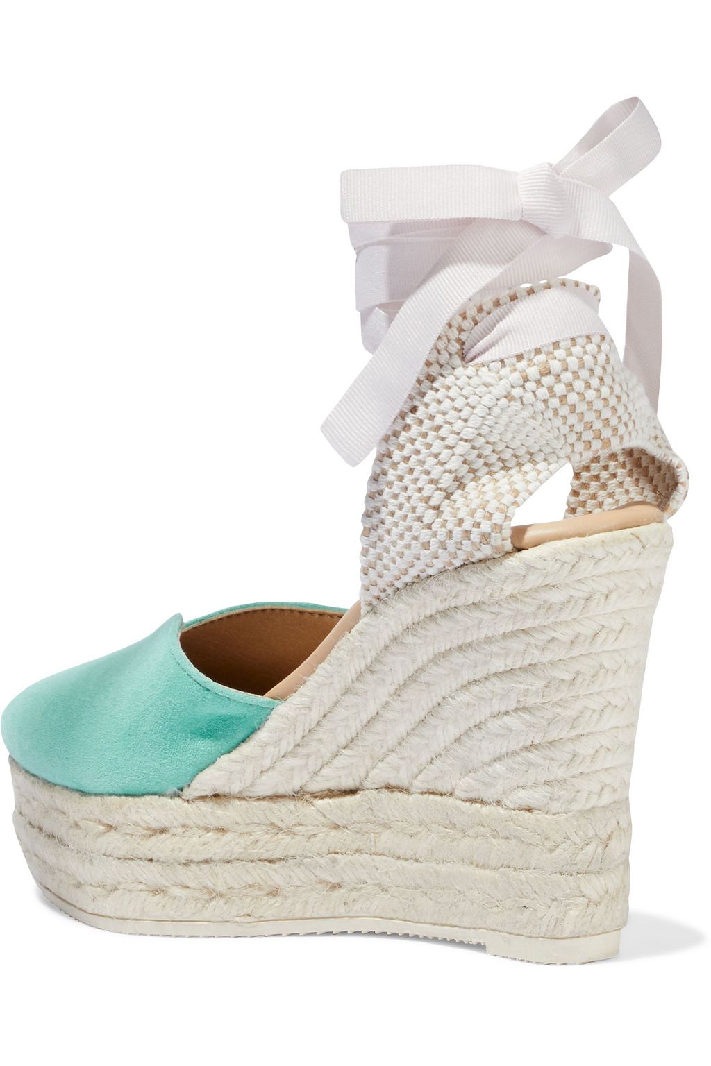 MANEBÍ Hamptons lace-up suede wedge espadrilles