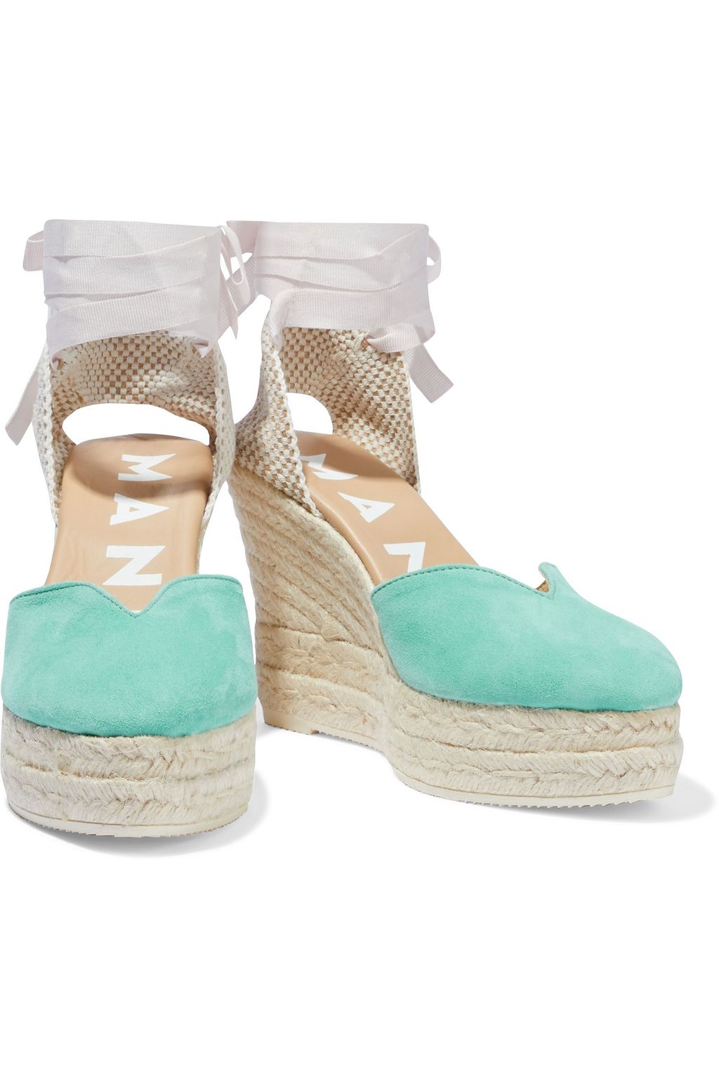 MANEBÍ Hamptons lace-up suede wedge espadrilles