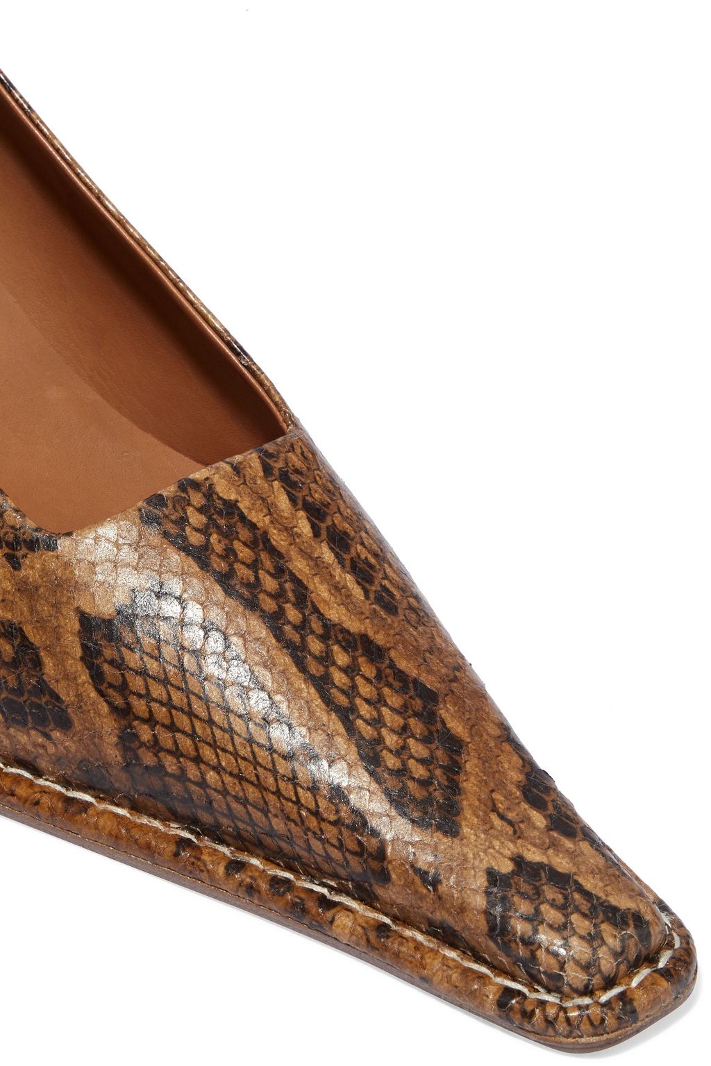 MIISTA Seren snake-effect leather pumps