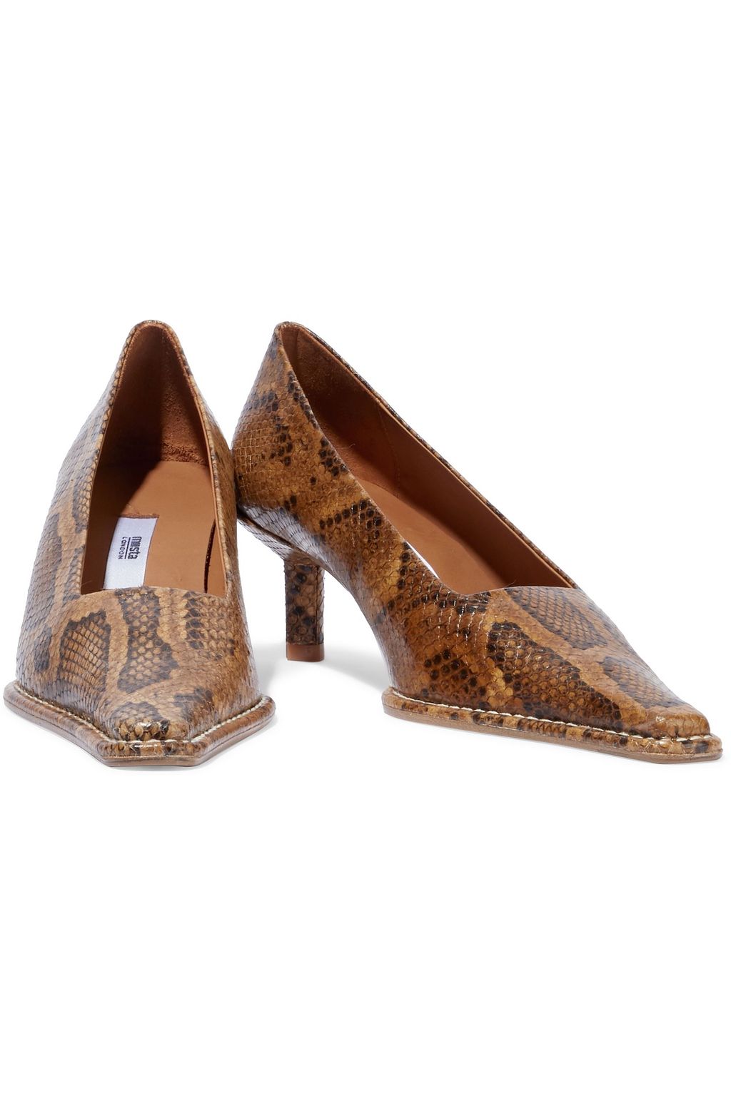 MIISTA Seren snake-effect leather pumps