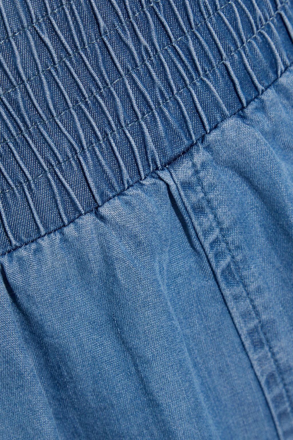 WALTER BAKER Ariel shirred Lyocell-chambray shorts