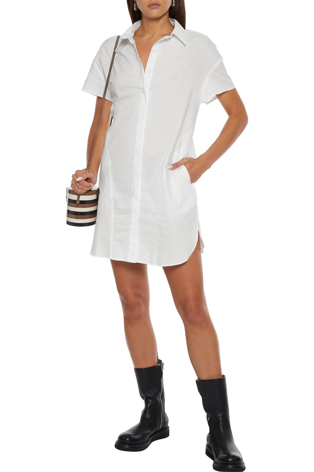 WALTER BAKER Santana cotton-poplin mini shirt dress