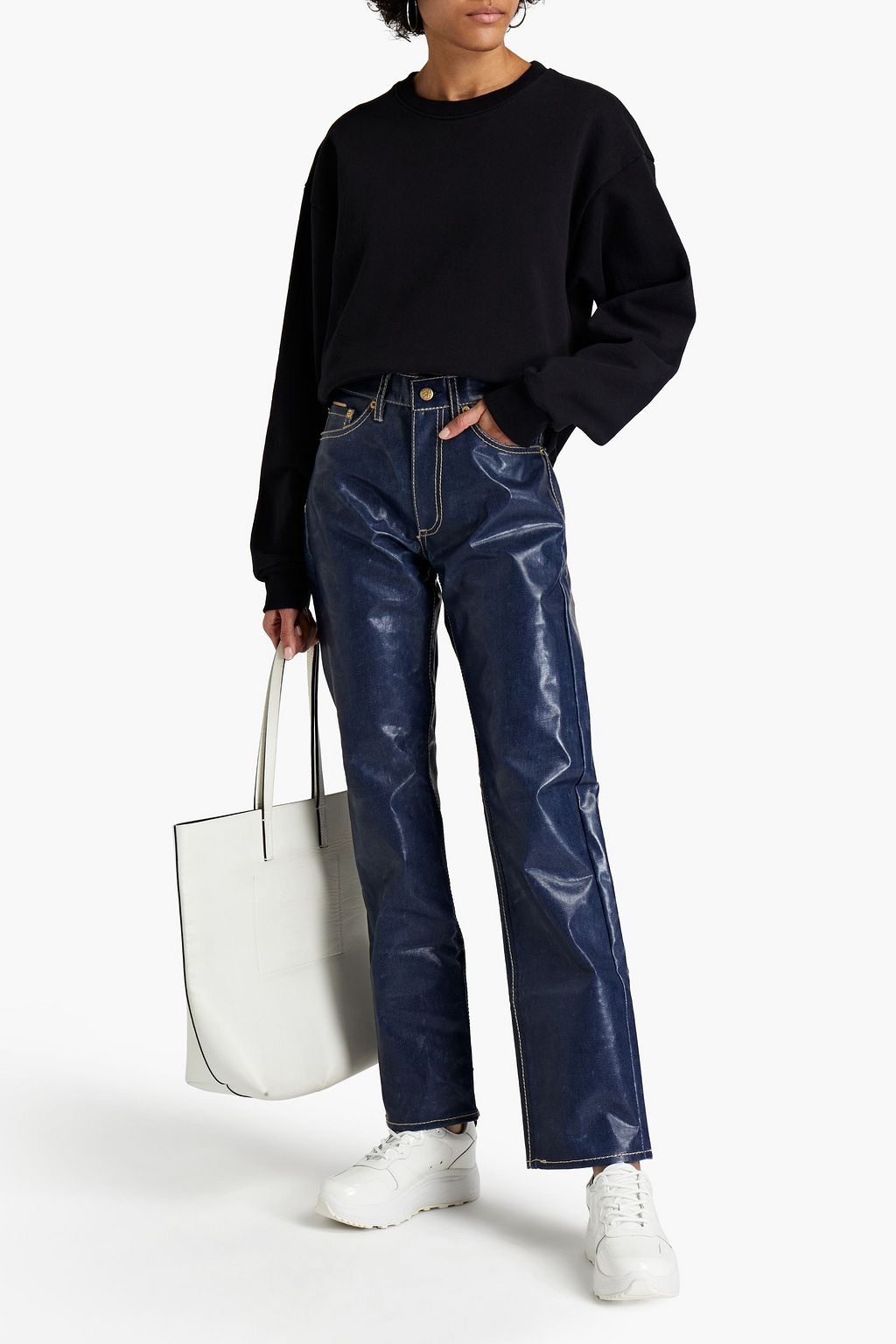 EYTYS Coated mid-rise straight-leg jeans