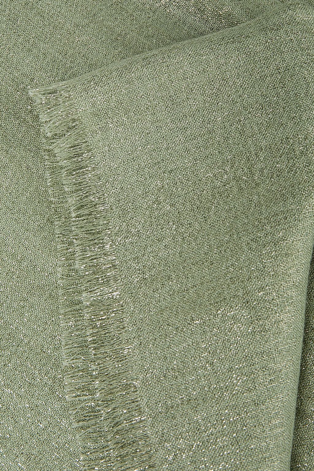 BRUNELLO CUCINELLI Frayed metallic cashmere-blend gauze scarf