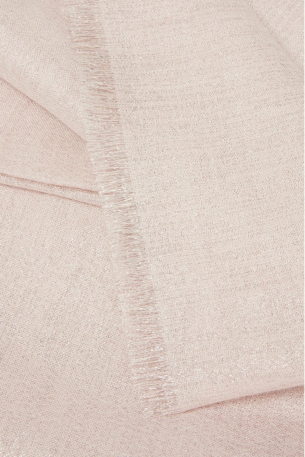 BRUNELLO CUCINELLI Frayed metallic cashmere-blend gauze scarf