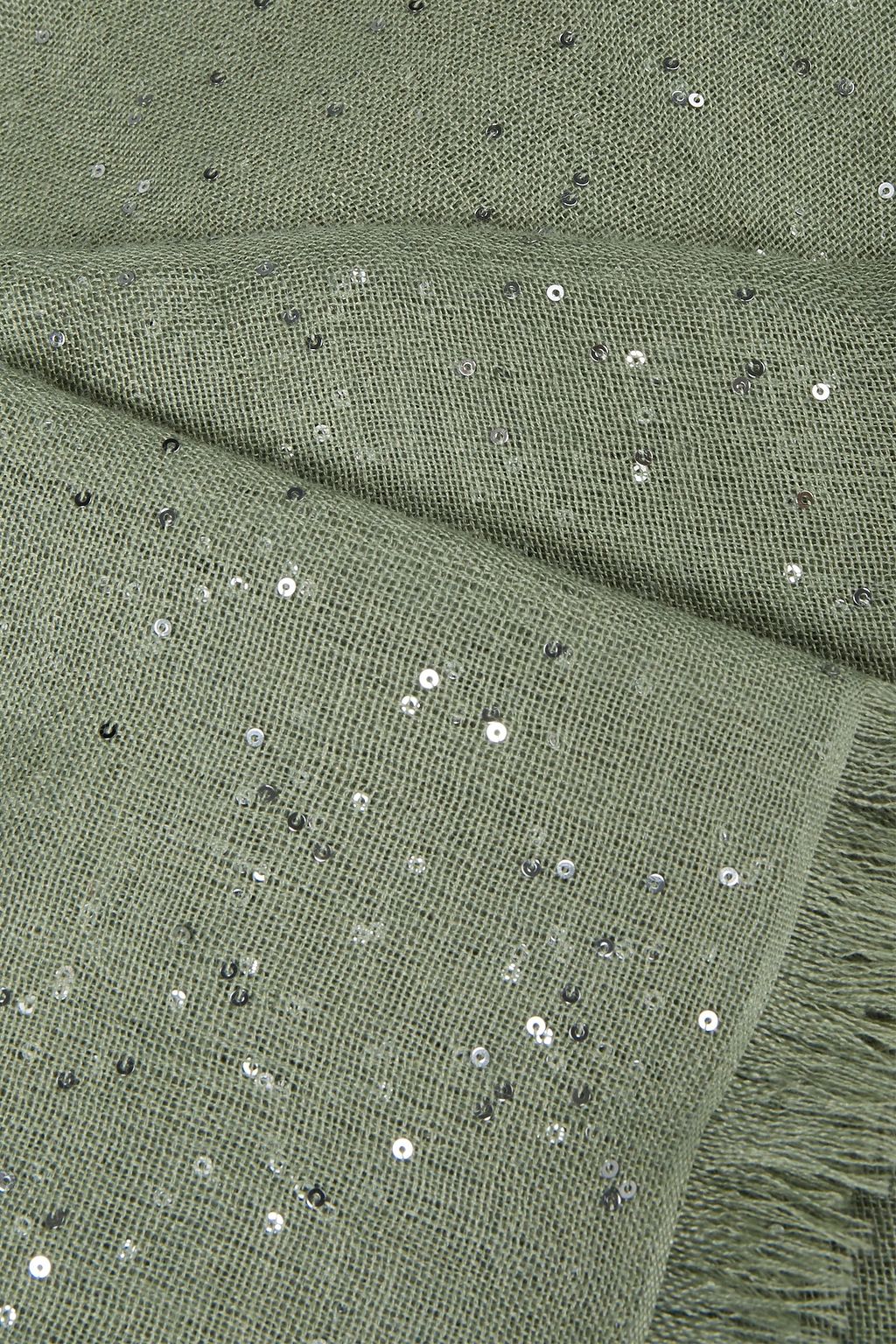 BRUNELLO CUCINELLI Sequined cashmere and silk-blend gauze scarf