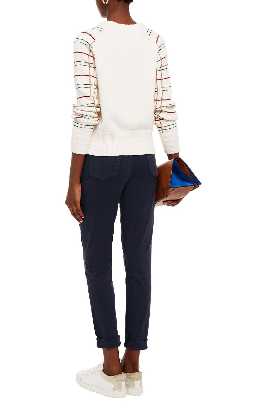 J BRAND Cropped cotton-blend sateen slim-leg pants