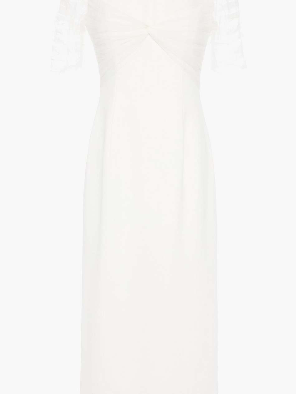 tulip crystal-embellished tulle-paneled crepe midi dress