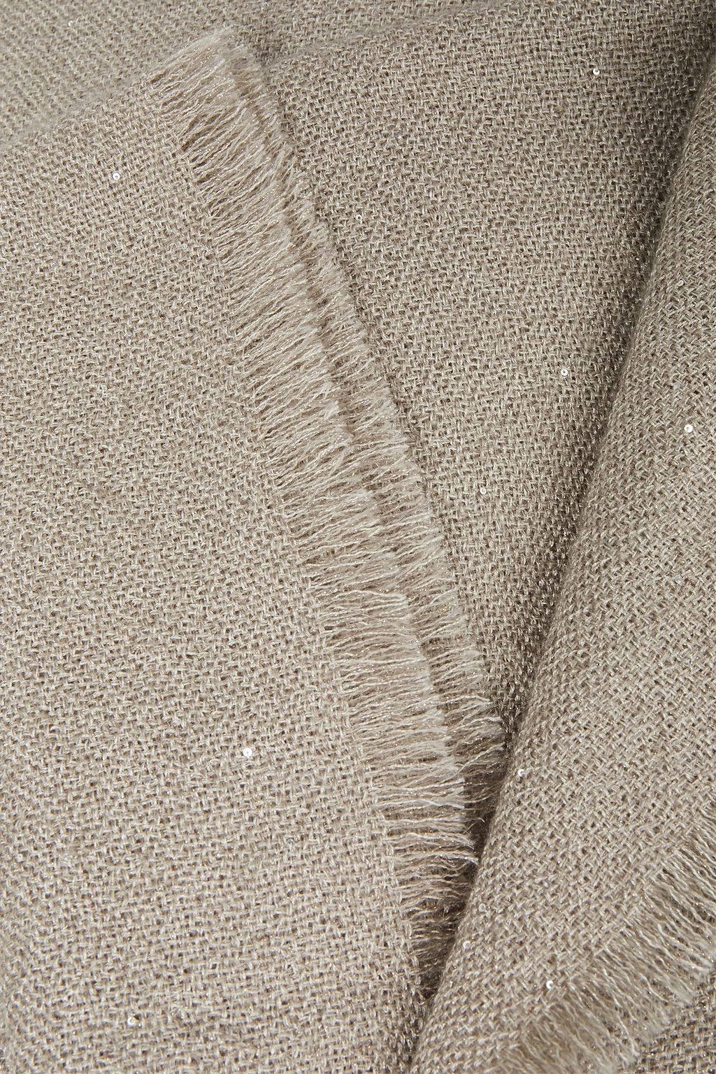 BRUNELLO CUCINELLI Frayed sequined woven scarf