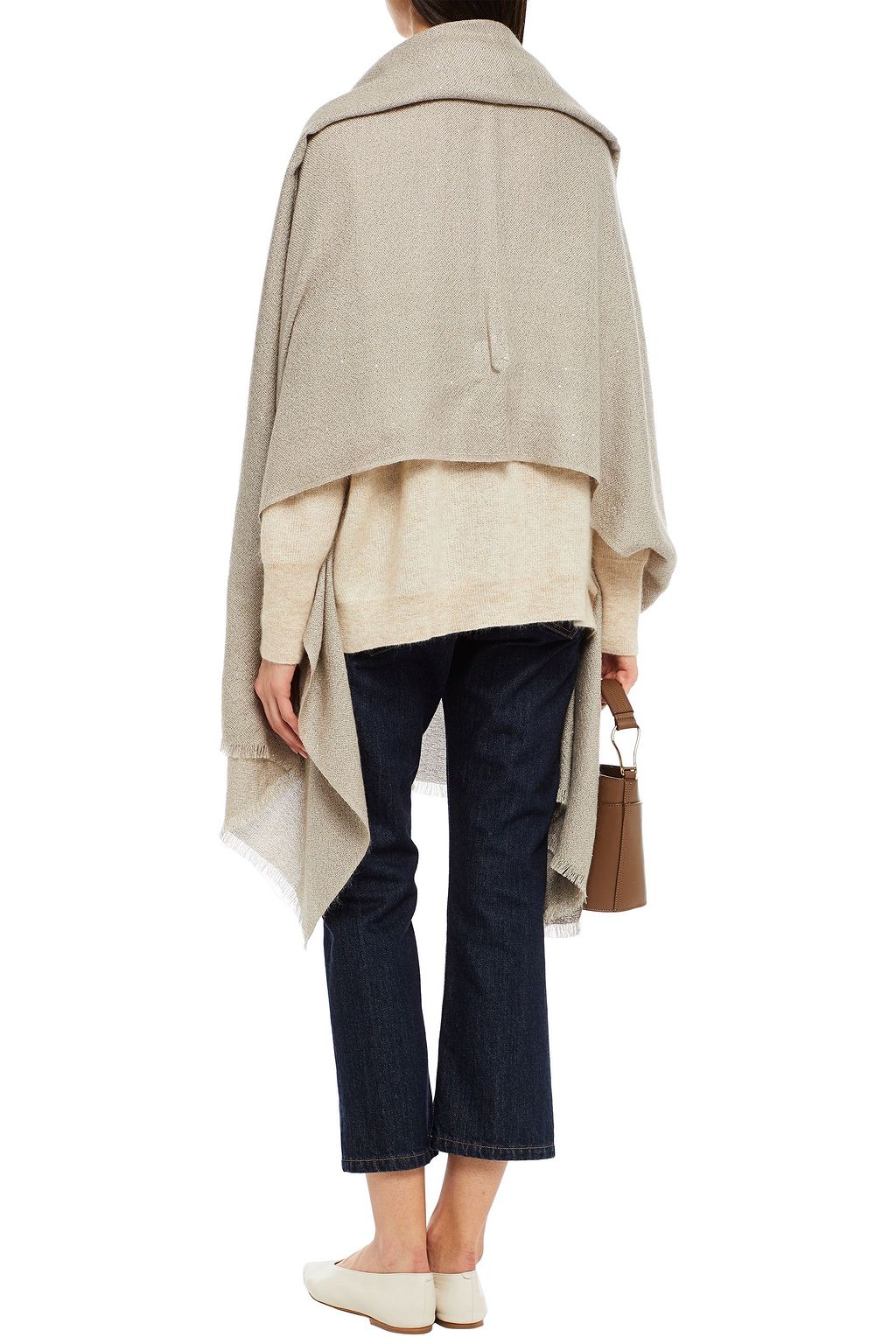 BRUNELLO CUCINELLI Frayed sequined woven scarf