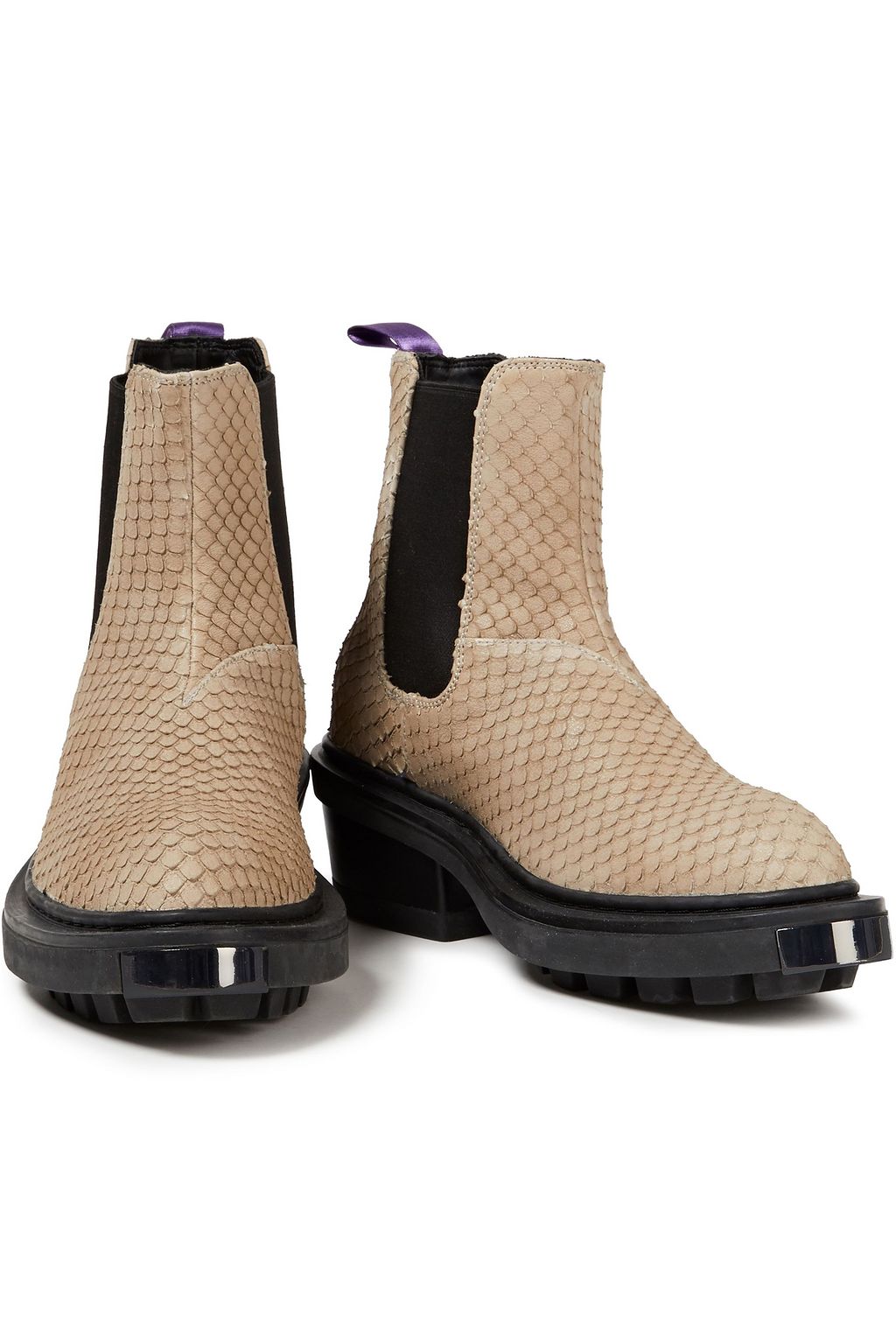 EYTYS Snake-effect leather ankle boots