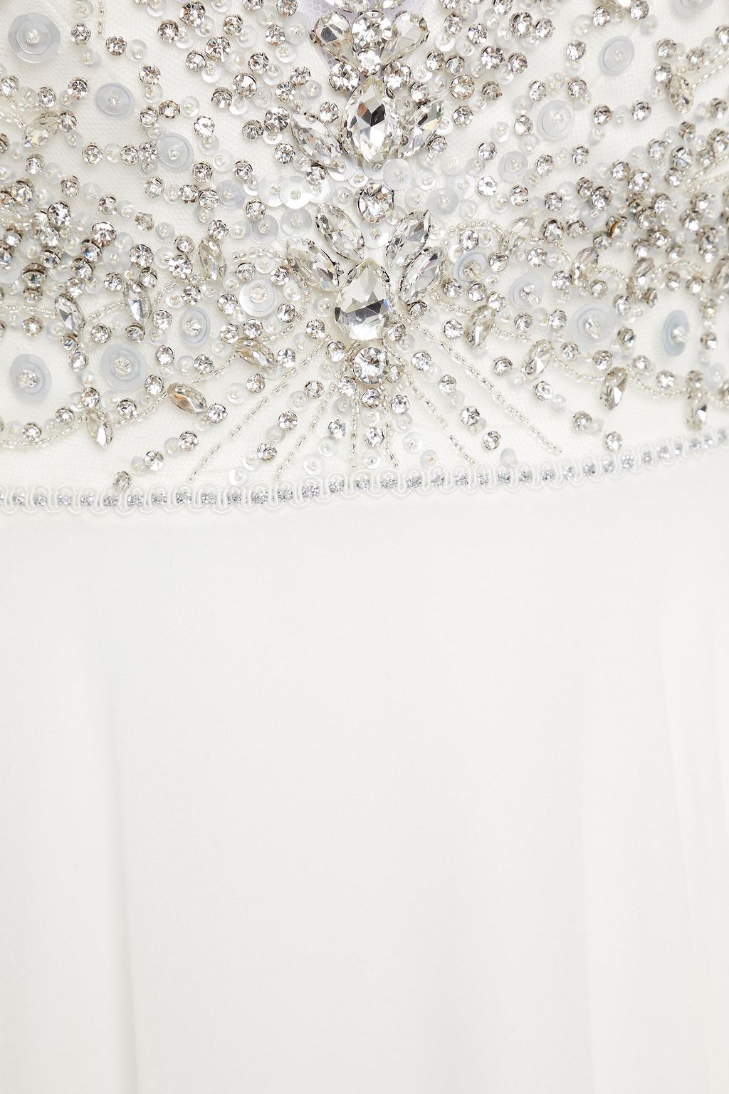 JENNY PACKHAM Amaryllis embellished tulle-paneled chiffon bridal gown