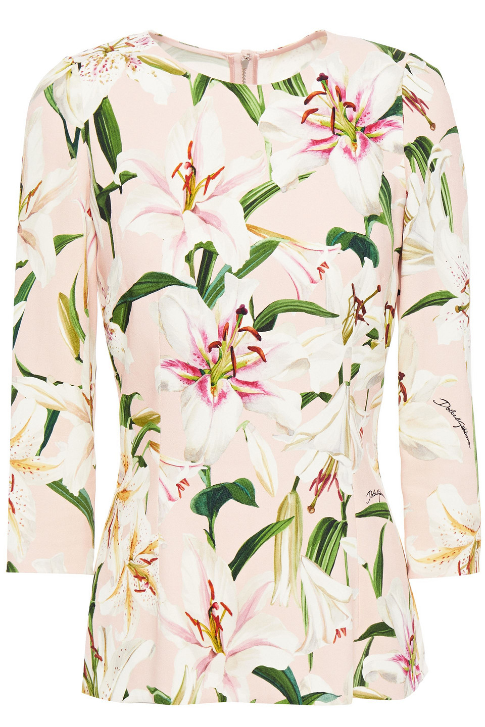 Dolce&Gabbana - Floral-print crepe top - Pink - IT 52