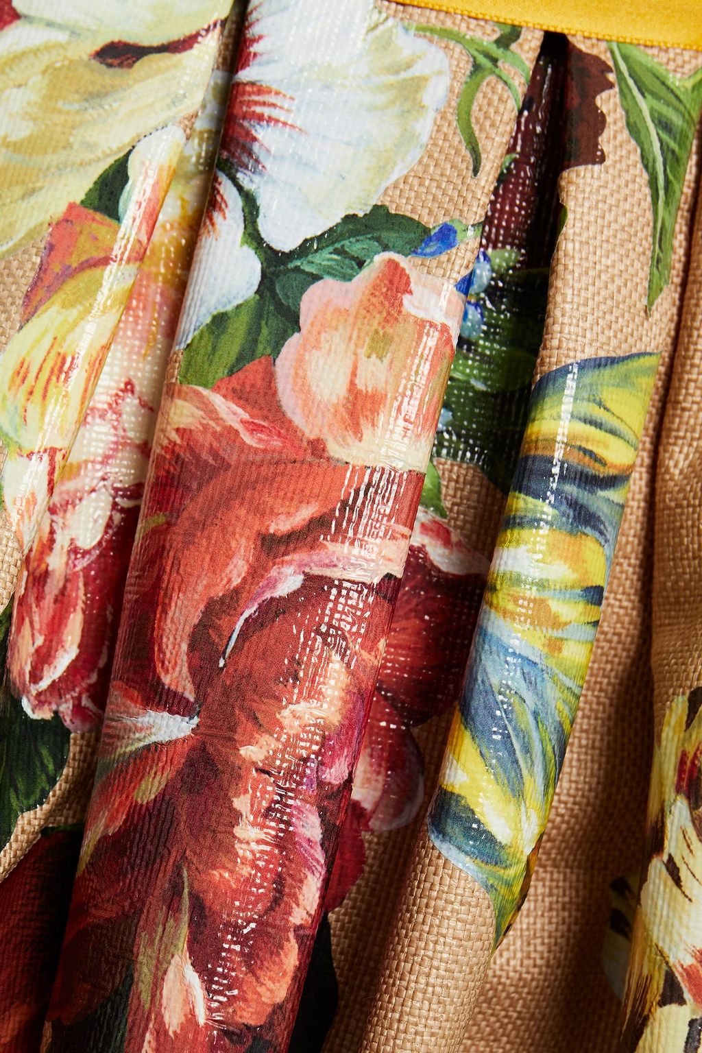 DOLCE&GABBANA Strapless pleated floral-print canvas dress